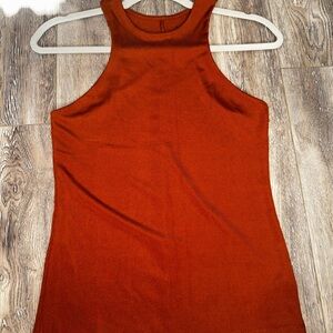 a new day Ribbed High-Neck Tank - Rust Orange